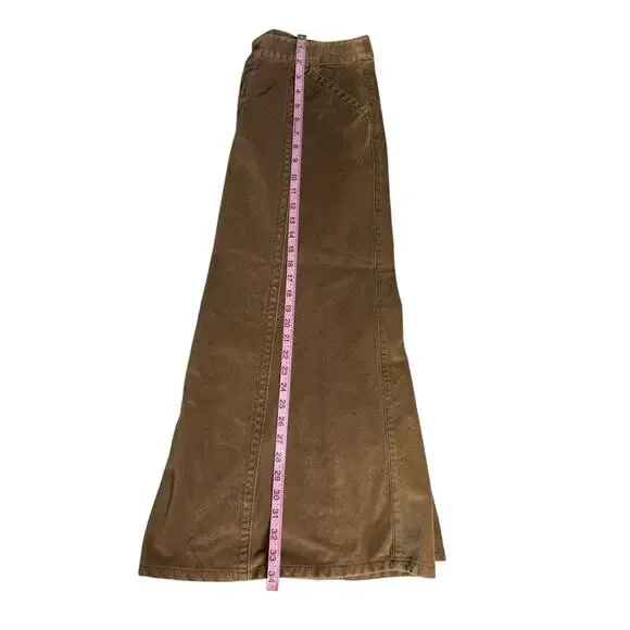 Eddie Bauer corduroy maxi skirt vintage 90s brown boho indie size 12 - Picture 7 of 7
